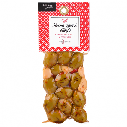 Grécke zelené olivy s bylinkami, chilli a cesnakom 100 g photo
